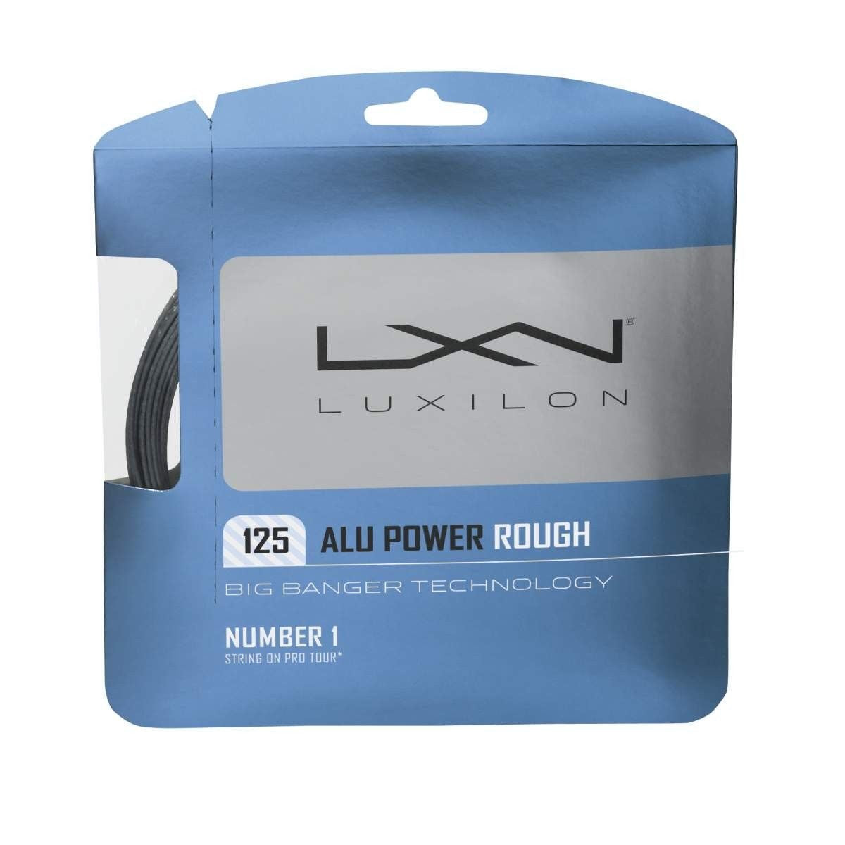 Luxilon Tennis Strings Alu Power 125 Rough Set – Silver, 16L Ga (1.25Mm)