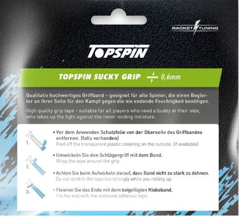 Topspin Racket Overgrip Sucky 12 Pack 0.6mm