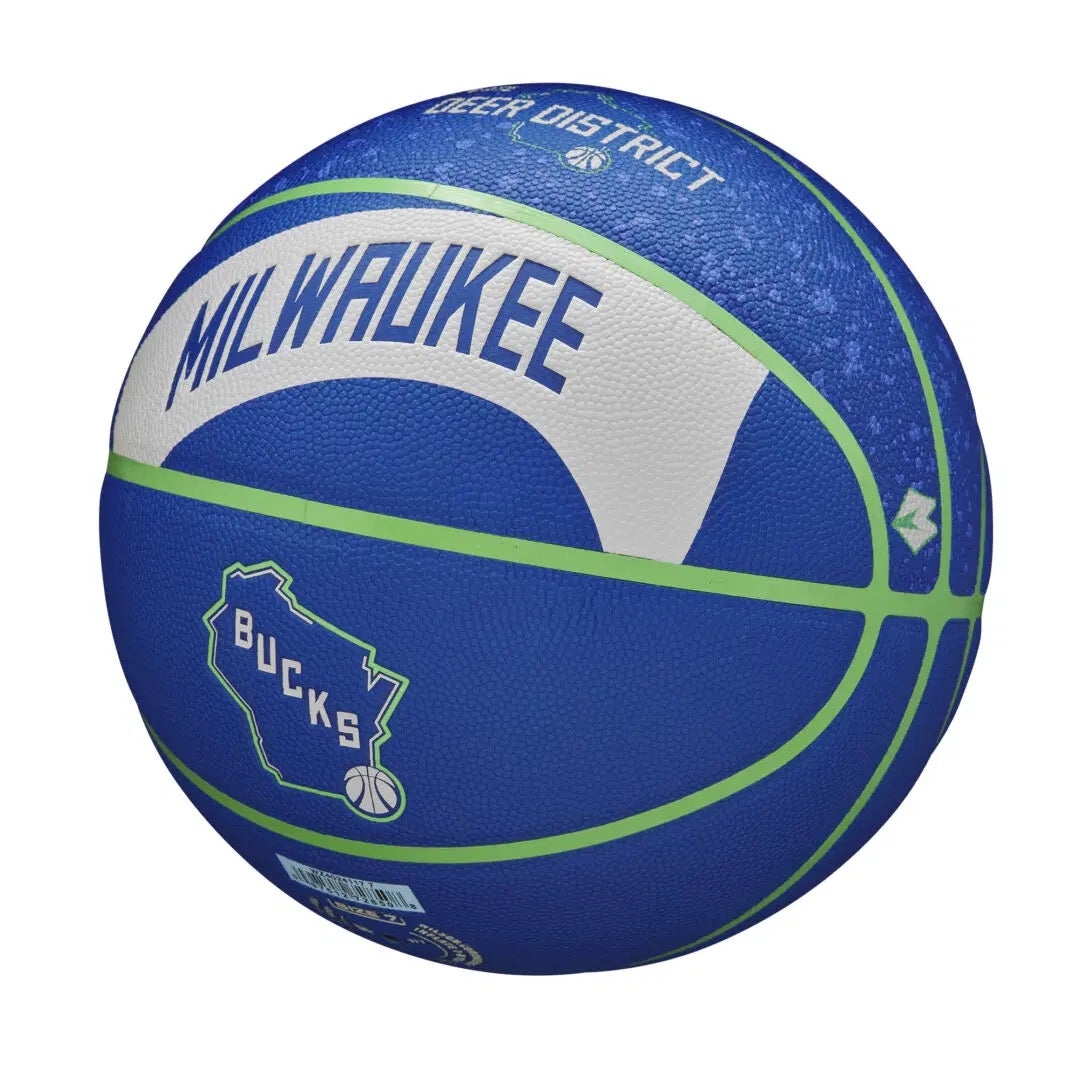 Wilson NBA Team City Collector Basketball Milwaukee Bucks (Size 7)