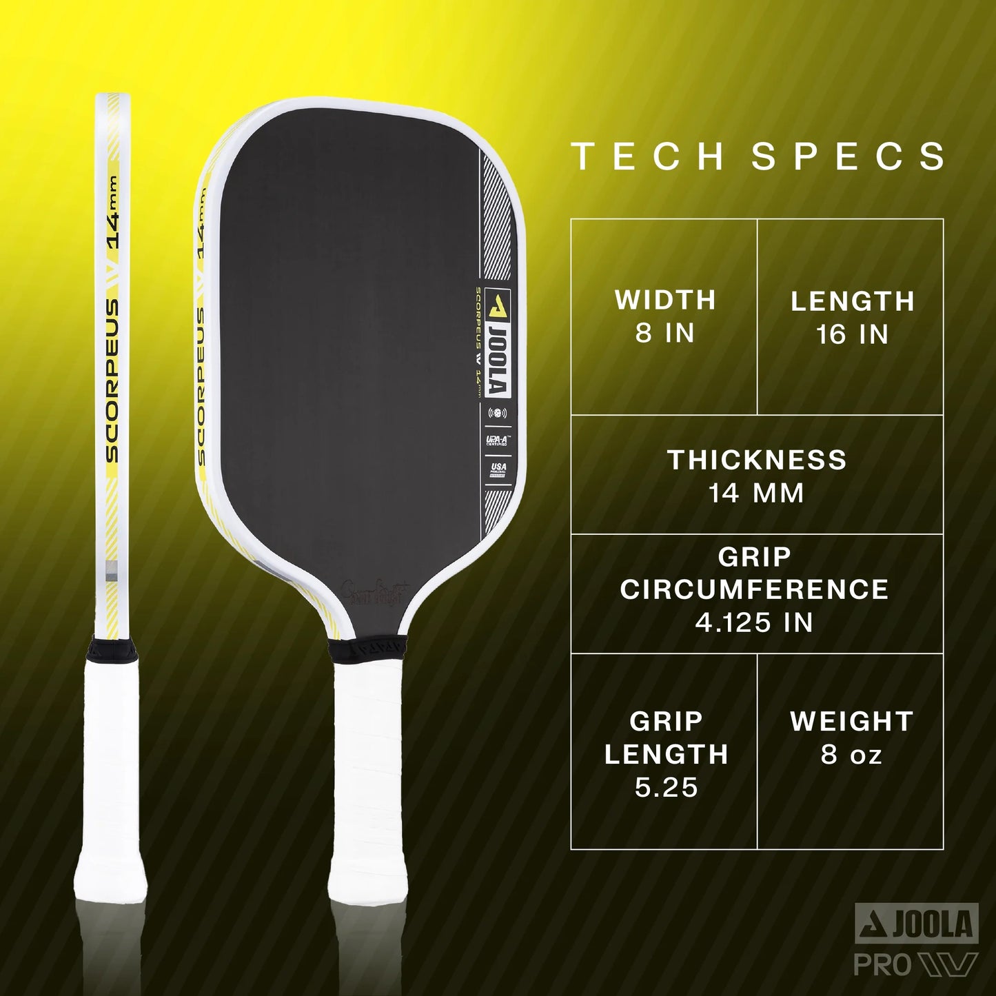Joola Pickleball Paddle Anna Bright Scorpeus Pro IV Duel 14mm