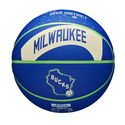 Wilson NBA Team City Collector Basketball Milwaukee Bucks (Size 7)
