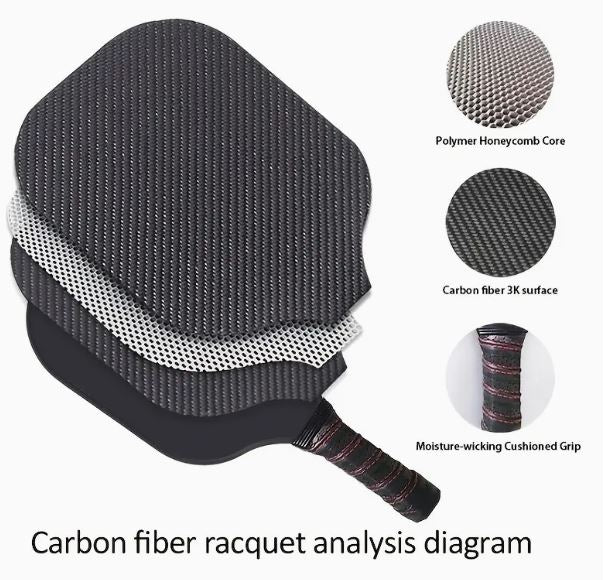 HaiTime Pickleball Paddles 2x Carbon Fibre T300