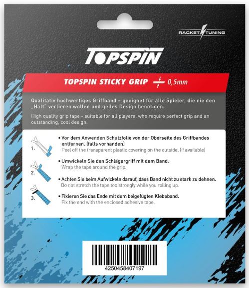 Topspin Sticky Overgrip White 3 Pack