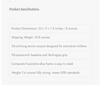 Prince Tennis Racket 23" Stage 2 Junior