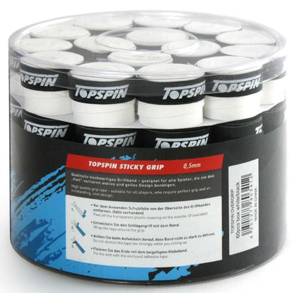 Topspin Racket Overgrip Sticky 0.5mm 60 Pack