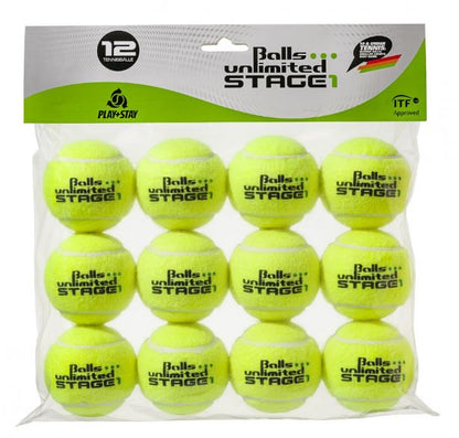 Balls Unlimited Tennis Balls Stage 1 Green Dot 12 Pack
