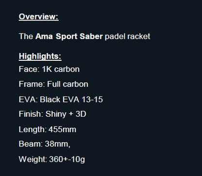AMA Sport Saber Padel Racket