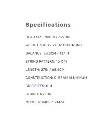 Prince Tennis Racket Attack  27" Racket