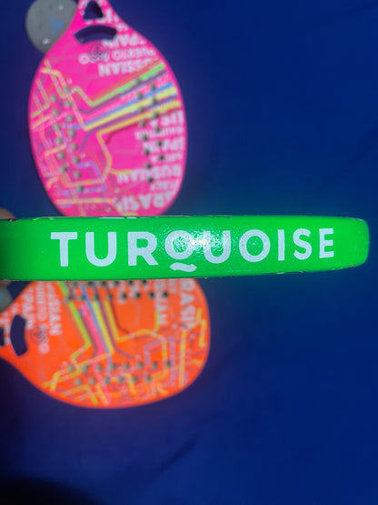 Turquoise Beach Tennis Racket Concept