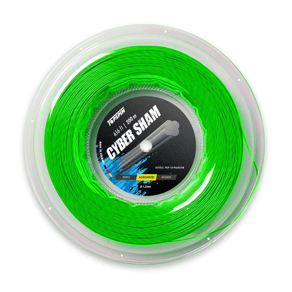 Topspin Racket String Cyber Sham Reel 200m Neon Green