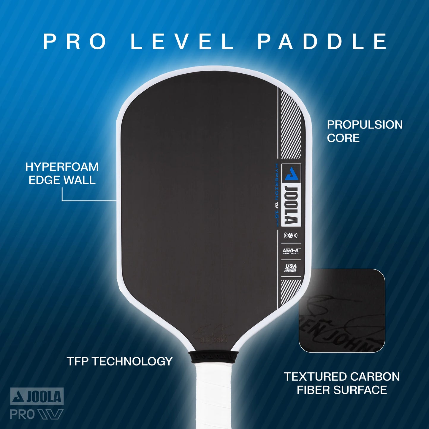 Joola Pickleball Paddle Ben Johns Hyperion Pro IV Duel 16mm