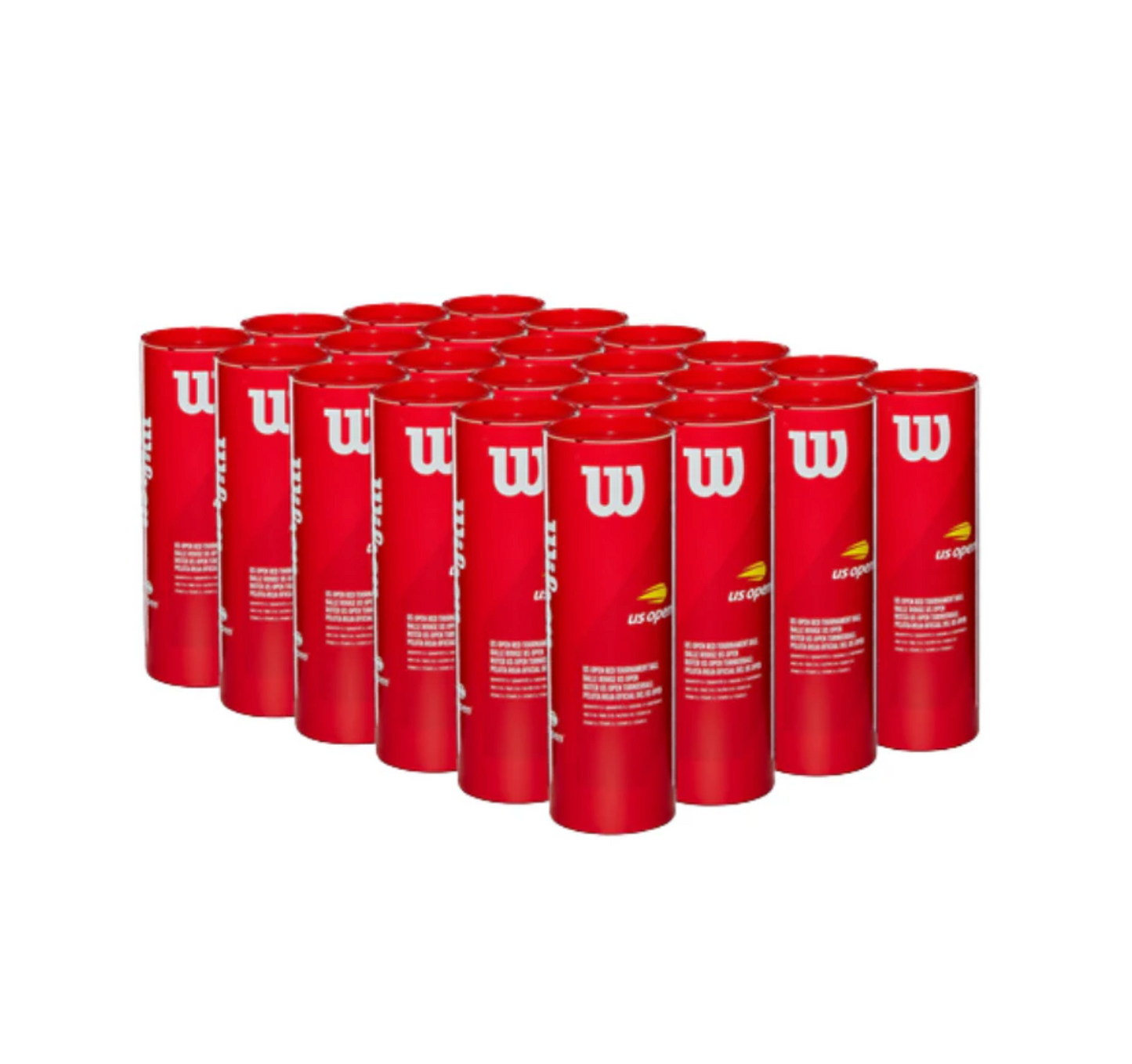 Wilson Tennis Balls Play & Stay US Open Stage 3 Red 72 Pack/24 Cans