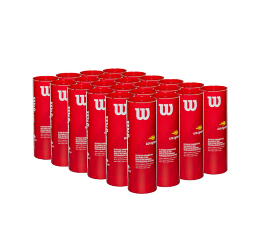 Wilson Tennis Balls Play & Stay US Open Stage 3 Red 72 Pack/24 Cans